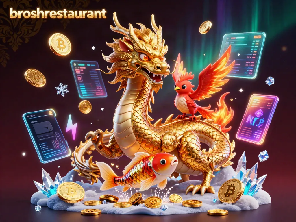 Experience thrilling gameplay with the broshrestaurant dragon and phoenix in an enchanting 3D casino.