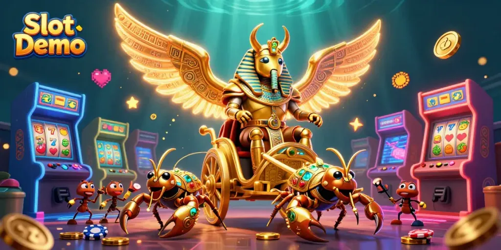 Experience the thrill of Slot Demo with colorful game elements and dynamic characters.