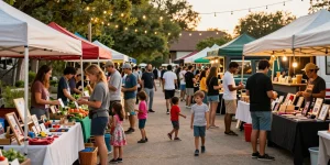 Find local businesses near me at a vibrant market with diverse vendors showcasing handmade products and fresh produce.