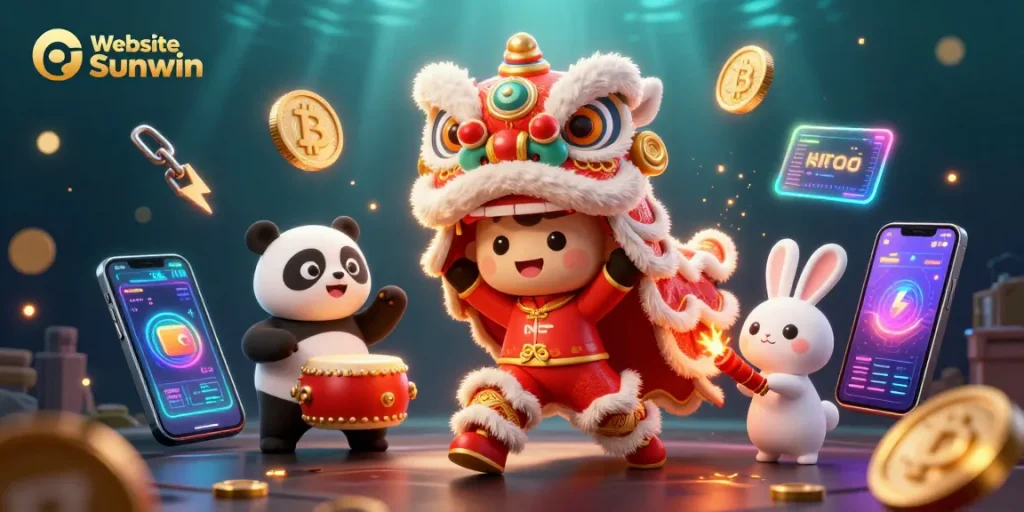Experience thrilling gaming action on Website Sunwin with dynamic characters and vibrant symbols.