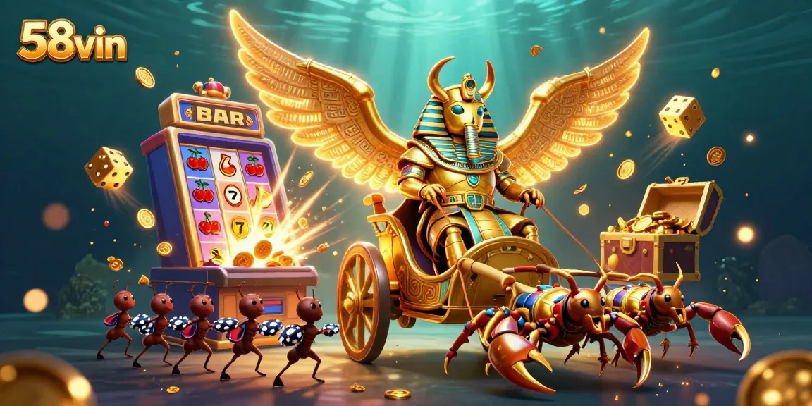 Engage with thrilling games at 58vin's casino featuring a jackpot explosion and action-packed scenes.